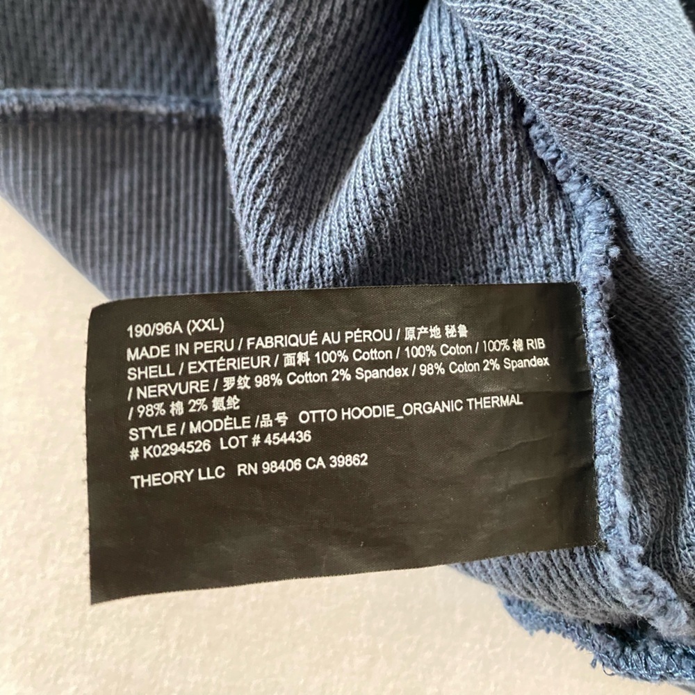 Theory Hoodie in Organic Cotton Thermal. XXL - Picture 12 of 12